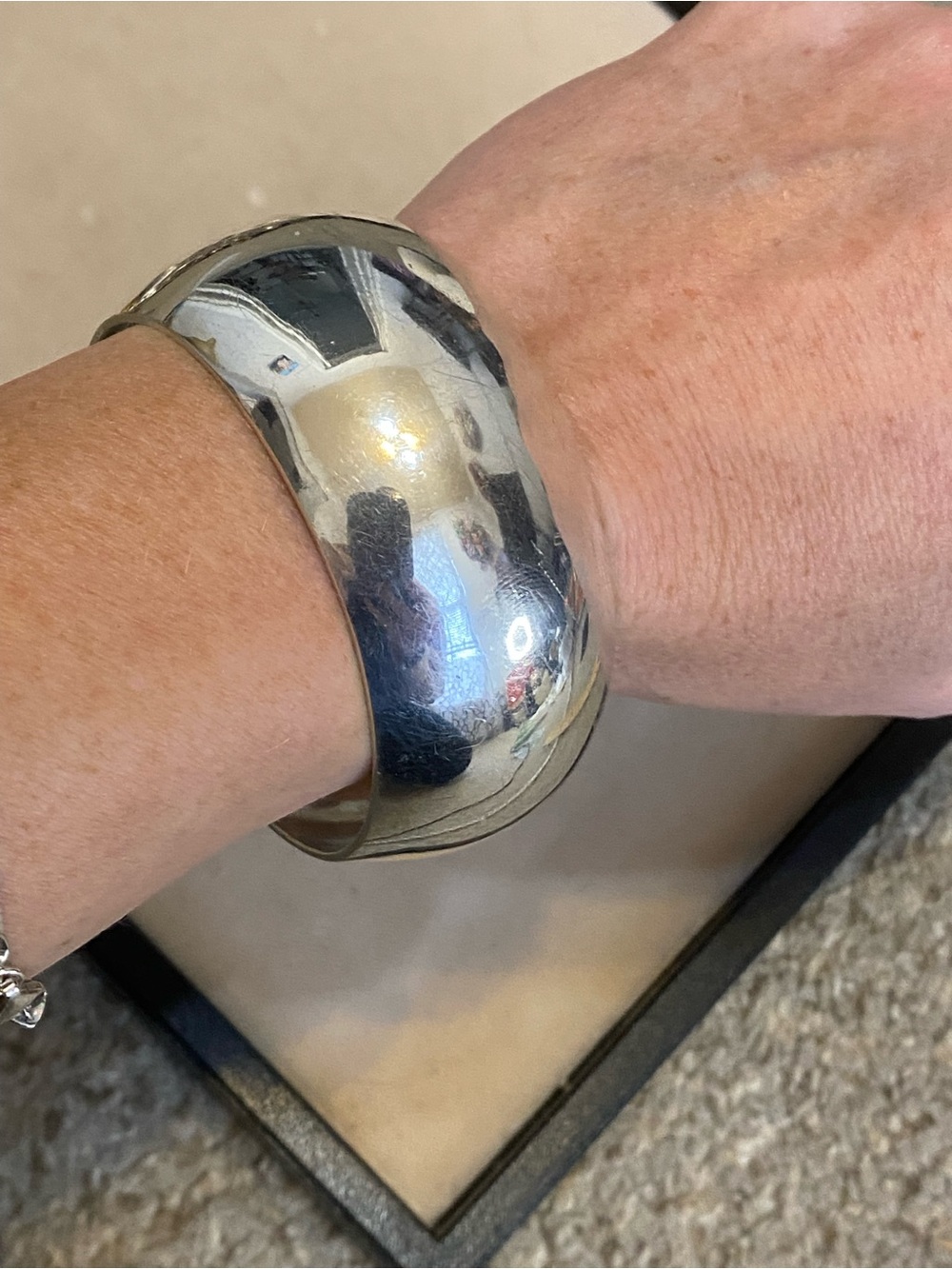 Vintage Sterling Silver Wide Cuff Bracelet 925